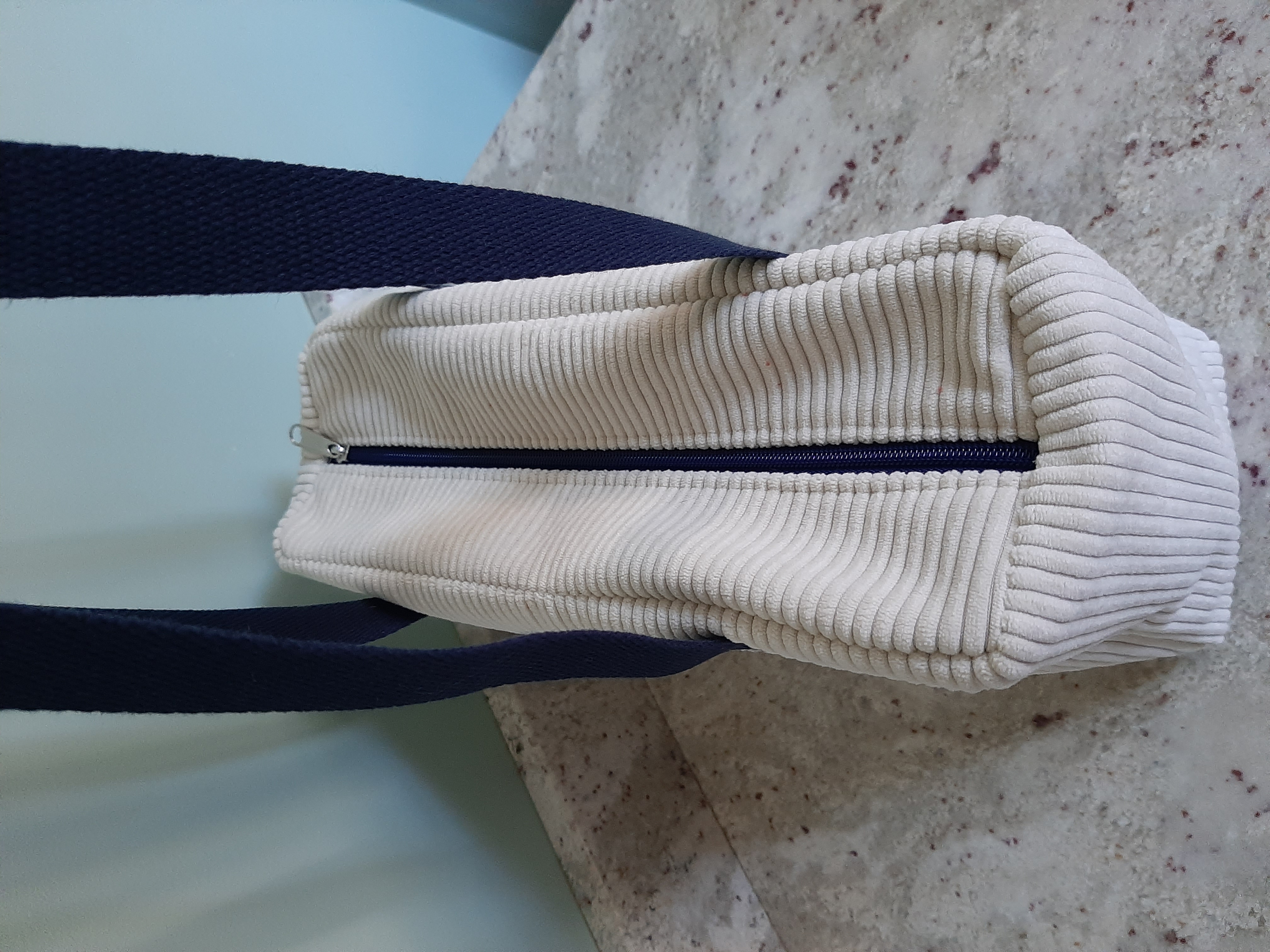 Sac cabas en velours côtelé