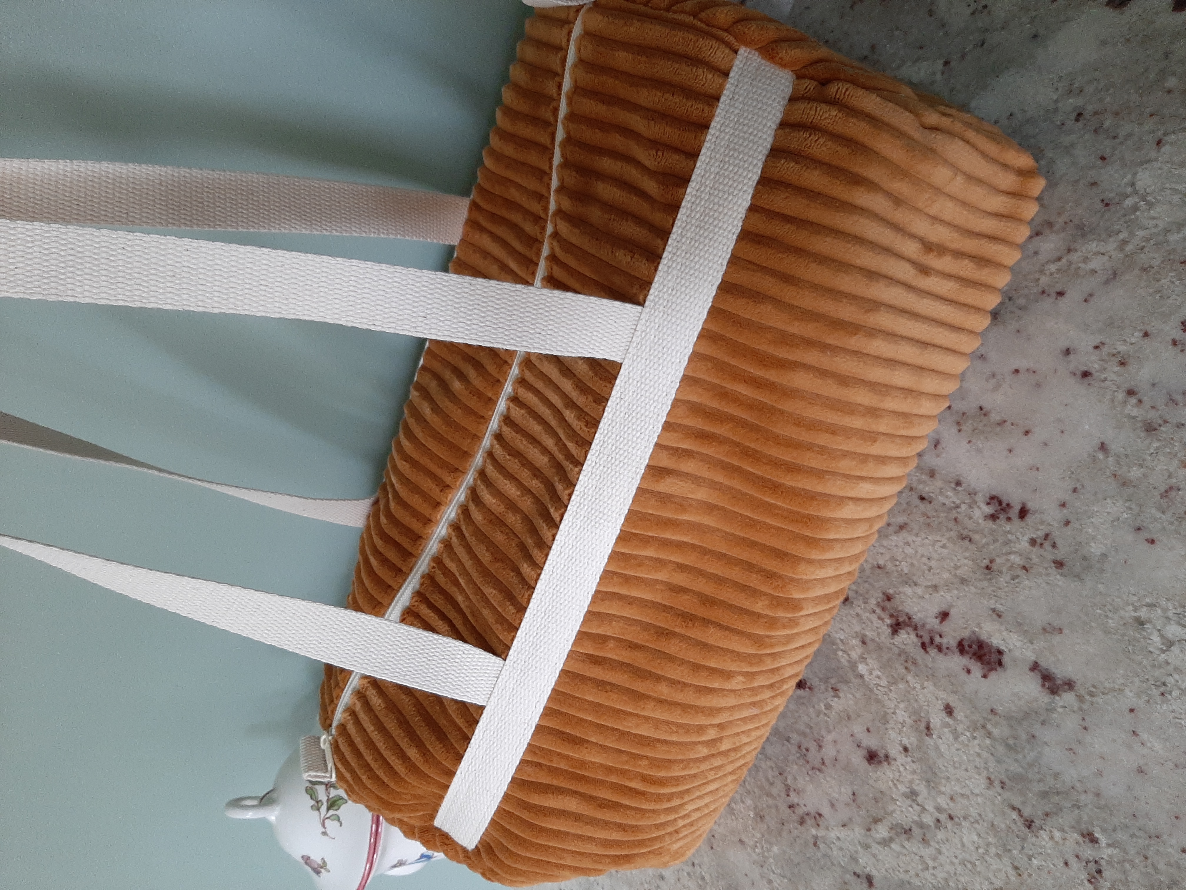 Sac polochon en velours côtelé