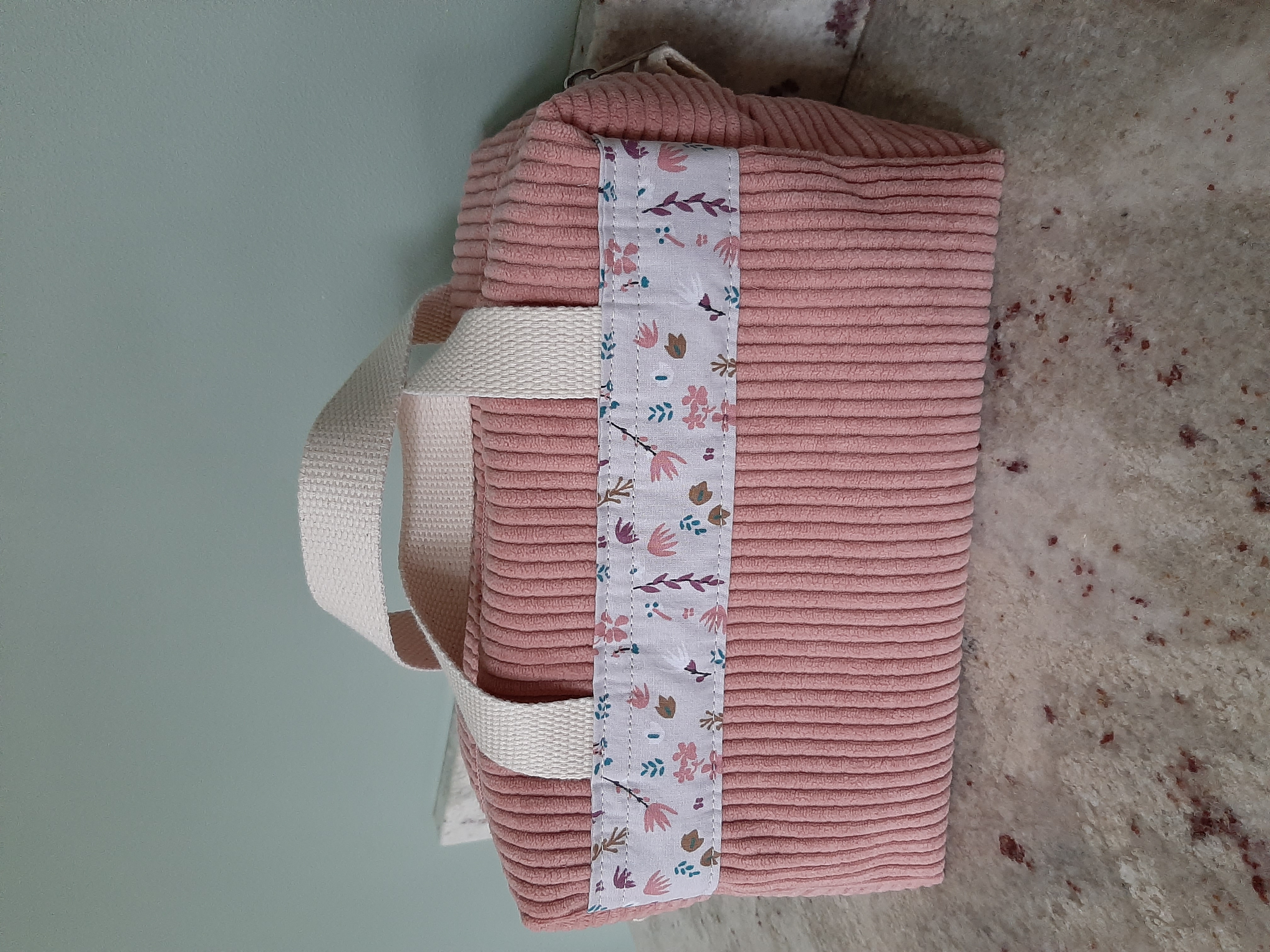 Trousse de toilette côtelé avec anses