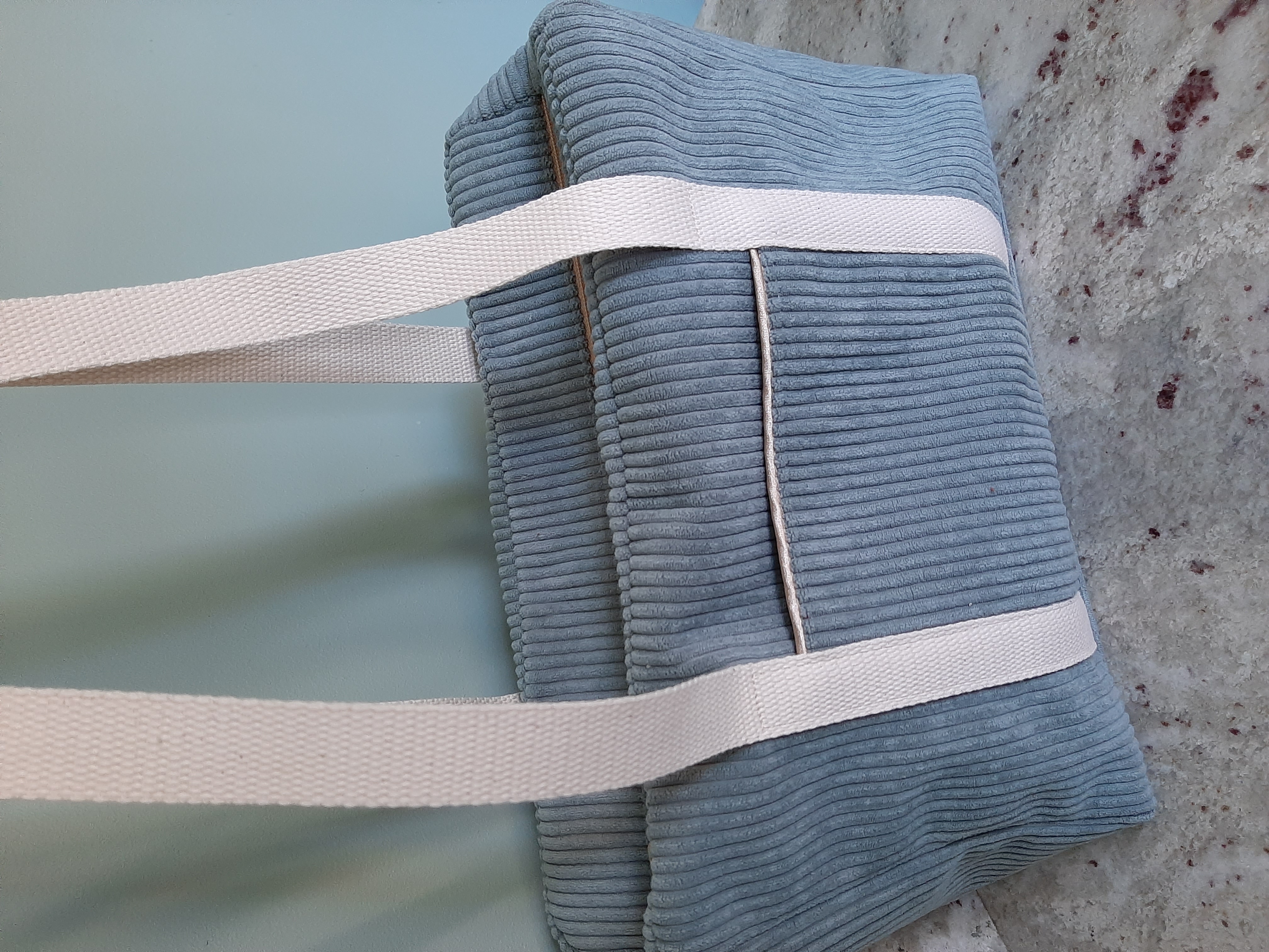 Sac cabas en velours côtelé