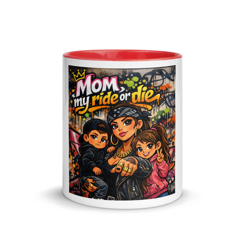 Mom My Ride or Die - Mug with Color Inside