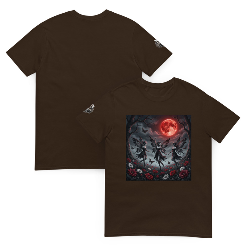 Gothic Fairy Blood Moon Tee, Dark Fairycore Whimsigoth Graphic Unisex T-Shirt