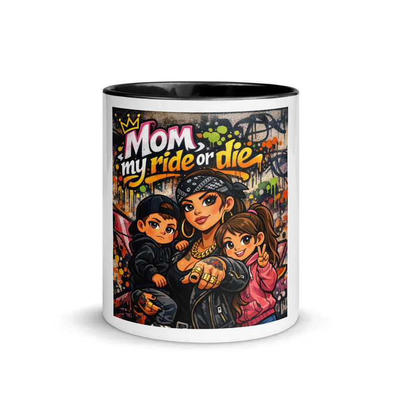 Mom My Ride or Die - Mug with Color Inside