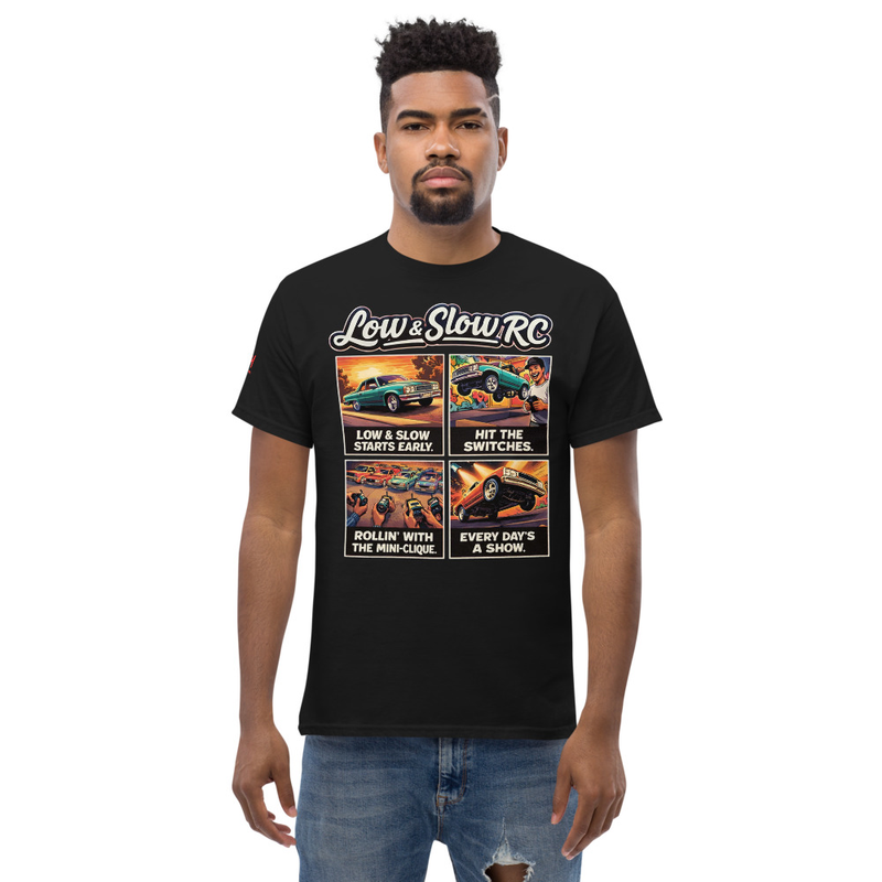 Lowrider RC Graphic Tee, Remote Control Car Shirt, Low and Slow Chicano Culture, Comic Panel Tee, RC Hobby Gift