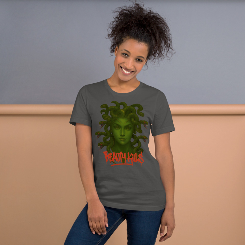 Medusa 'Beauty Kills' T-Shirt | Mythic Streetwear Unisex Tee