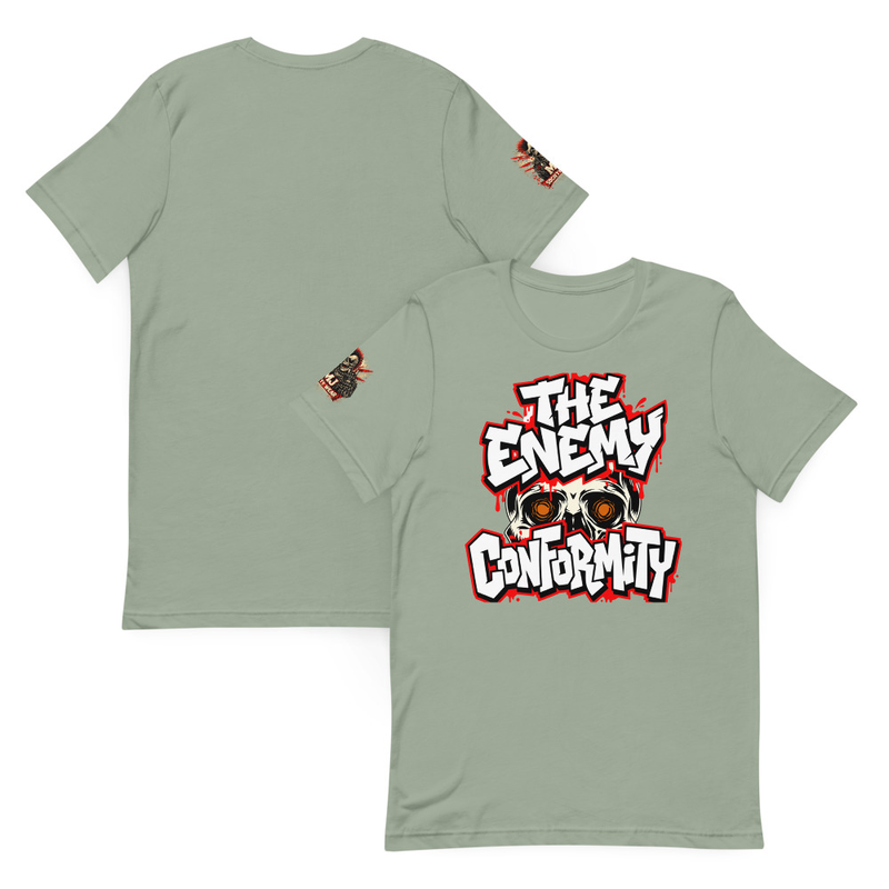 Anti Conformity Punk Rock Skull Tee, Rebel Streetwear Graphic Unisex T-Shirt