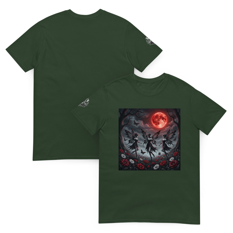Gothic Fairy Blood Moon Tee, Dark Fairycore Whimsigoth Graphic Unisex T-Shirt