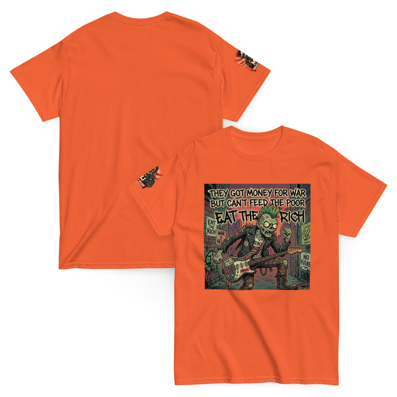 Eat the Rich Punk Shirt, Zombie Grunge Tee, Anti Establishment Skater Streetwear Graphic T-Shirt