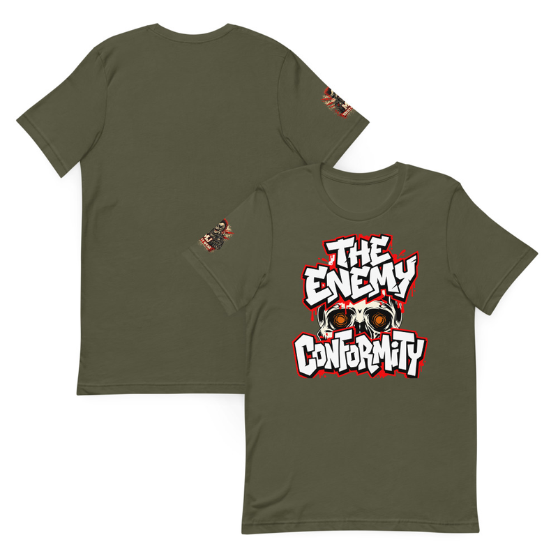 Anti Conformity Punk Rock Skull Tee, Rebel Streetwear Graphic Unisex T-Shirt