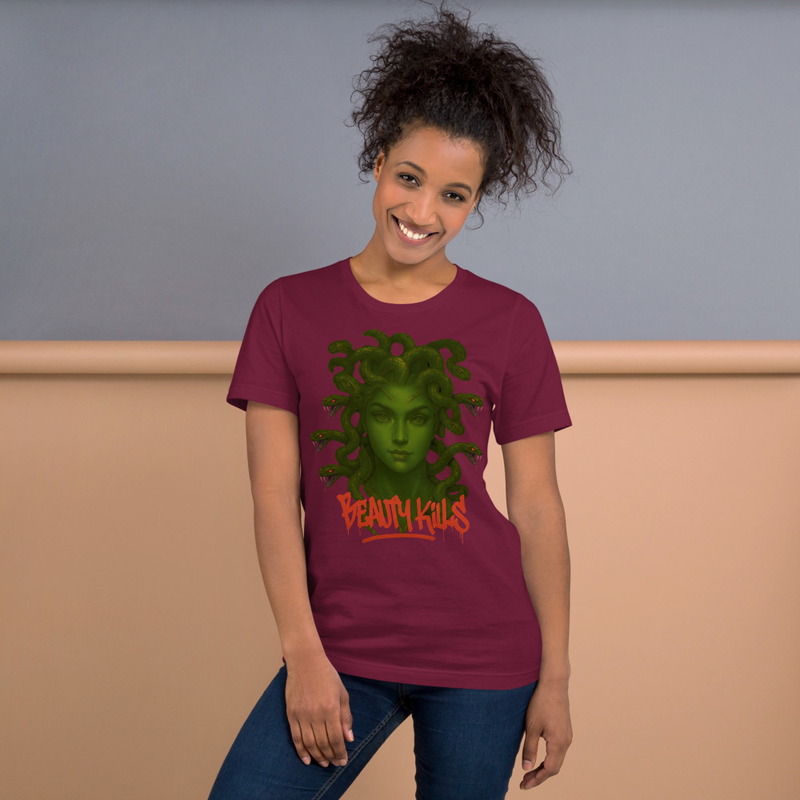 Medusa 'Beauty Kills' T-Shirt | Mythic Streetwear Unisex Tee