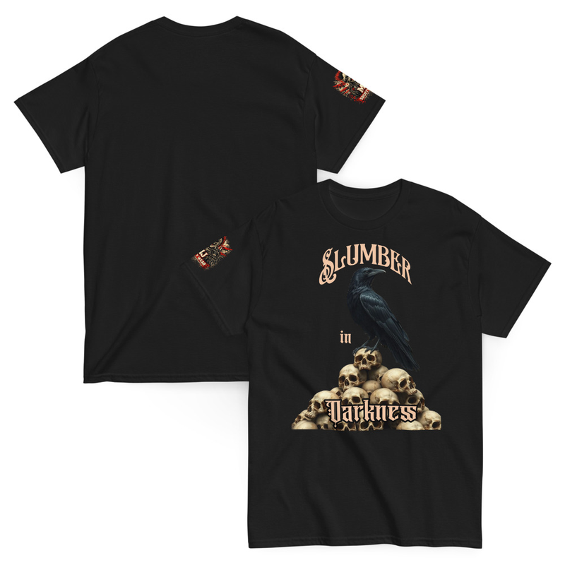 Gothic Horror Crow Skull T-Shirt, Dark Aesthetic Streetwear Tee, Witchy Goth Unisex Graphic Shirt