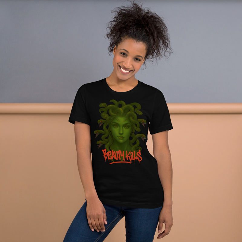 Medusa 'Beauty Kills' T-Shirt | Mythic Streetwear Unisex Tee