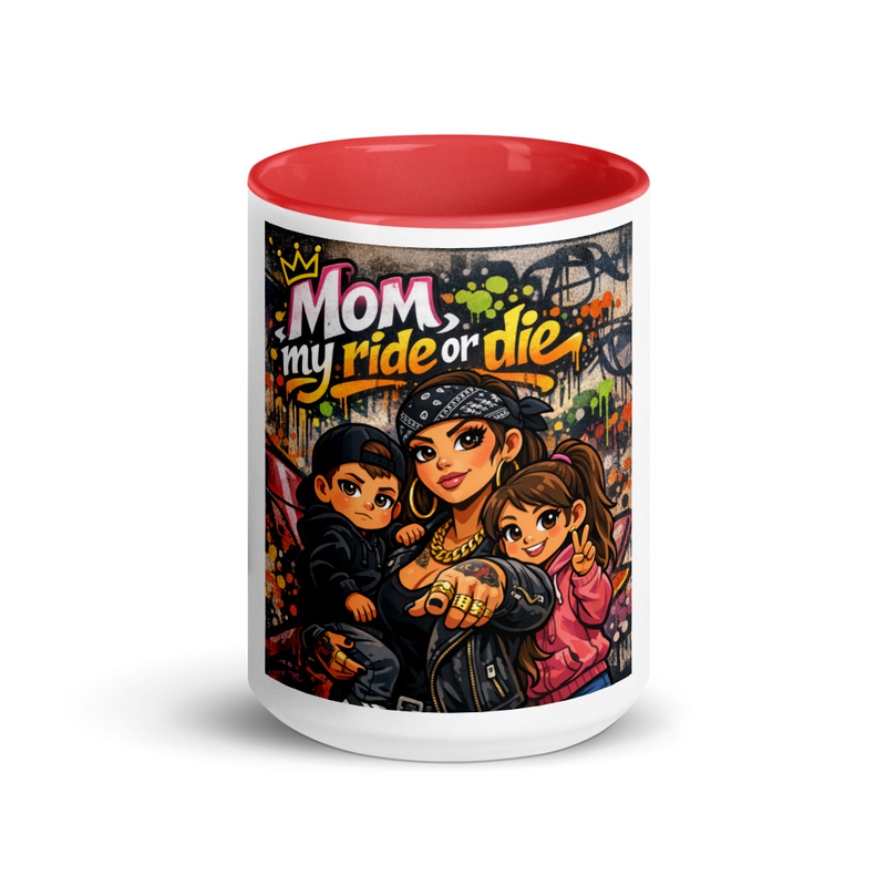 Mom My Ride or Die - Mug with Color Inside