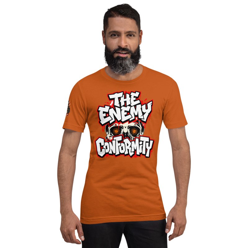 Anti Conformity Punk Rock Skull Tee, Rebel Streetwear Graphic Unisex T-Shirt