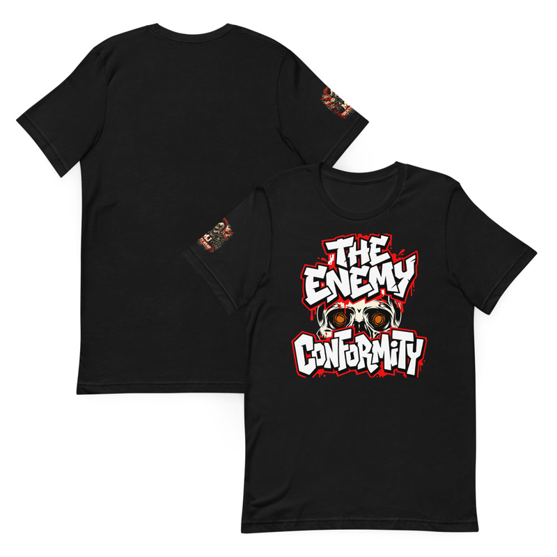 Anti Conformity Punk Rock Skull Tee, Rebel Streetwear Graphic Unisex T-Shirt
