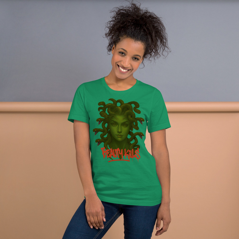 Medusa 'Beauty Kills' T-Shirt | Mythic Streetwear Unisex Tee