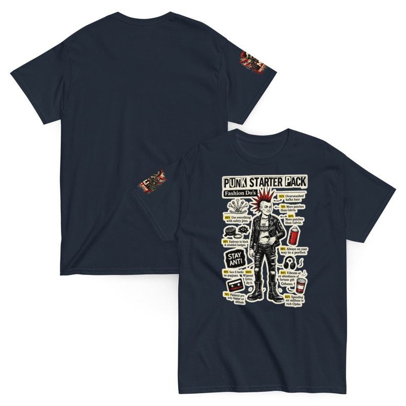 Punk Starter Pack Tee, DIY Punk Shirt, Zine Style Graphic, Parody Streetwear, Punk Gift for Him