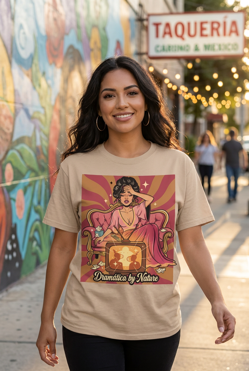 Dramatica by Nature Shirt, Funny Latina Tee, Chicana Novela Graphic, Retro Telenovela Aesthetic, Latina Gift for Her
