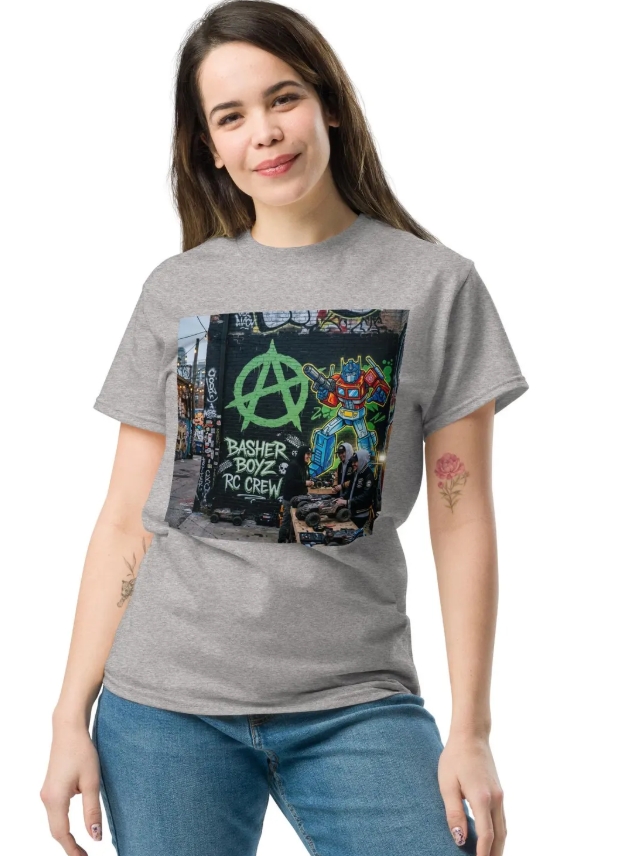 RC Racing Graffiti Mural Anarchy Tee, RC Car Streetwear Graphic Unisex Shirt, RC Hobbyist Gift