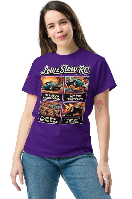 Lowrider RC Graphic Tee, Remote Control Car Shirt, Low and Slow Chicano Culture, Comic Panel Tee, RC Hobby Gift