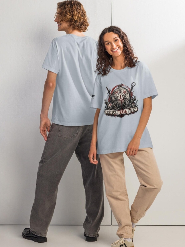 Critical Fail Energy D20 Dice RPG Gamer Shirt, Chaotic Player Tee