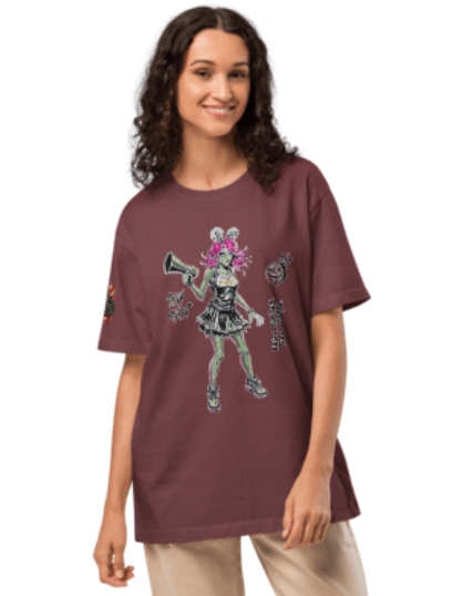 Oversized Punk Teen Spirit Graphic Tee, Zombie Streetwear Shirt, Goth Grunge Skater Unisex T-Shirt