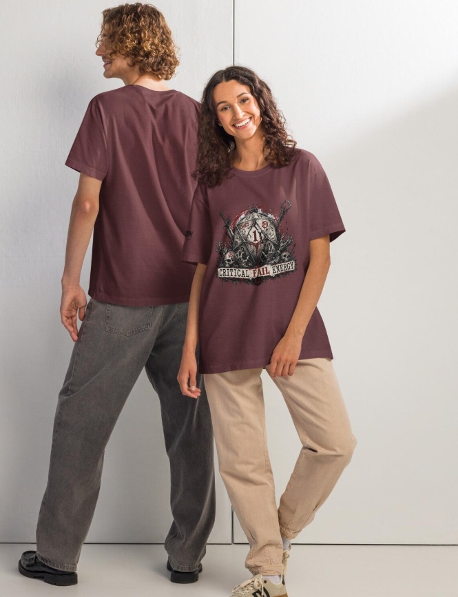 Critical Fail Energy D20 Dice RPG Gamer Shirt, Chaotic Player Tee