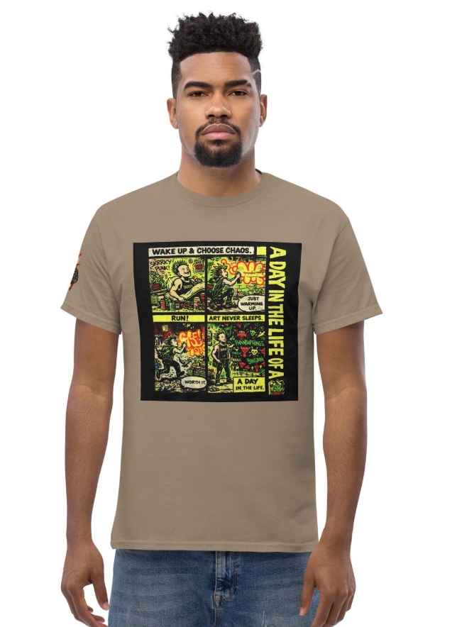 Graffiti Art Shirt, Street Artist Graphic Tee, Urban Streetwear, Spray Paint Punk Zine Style, Gift for Artists