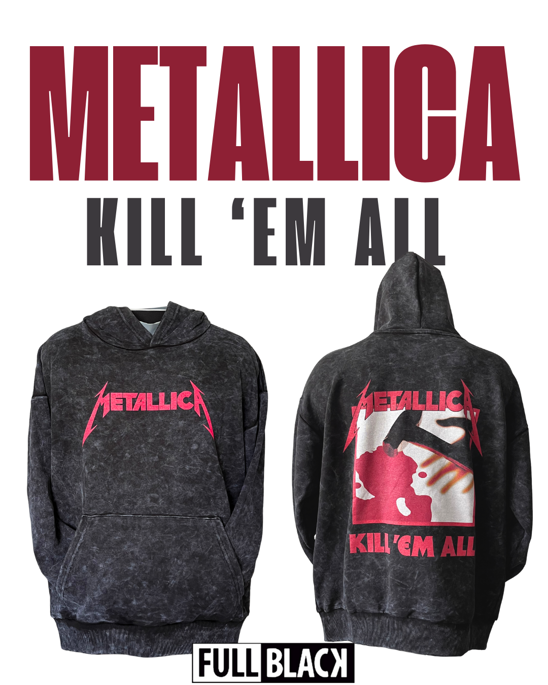 Metallica Kill 'Em All Oversize Hoodie (Retro)