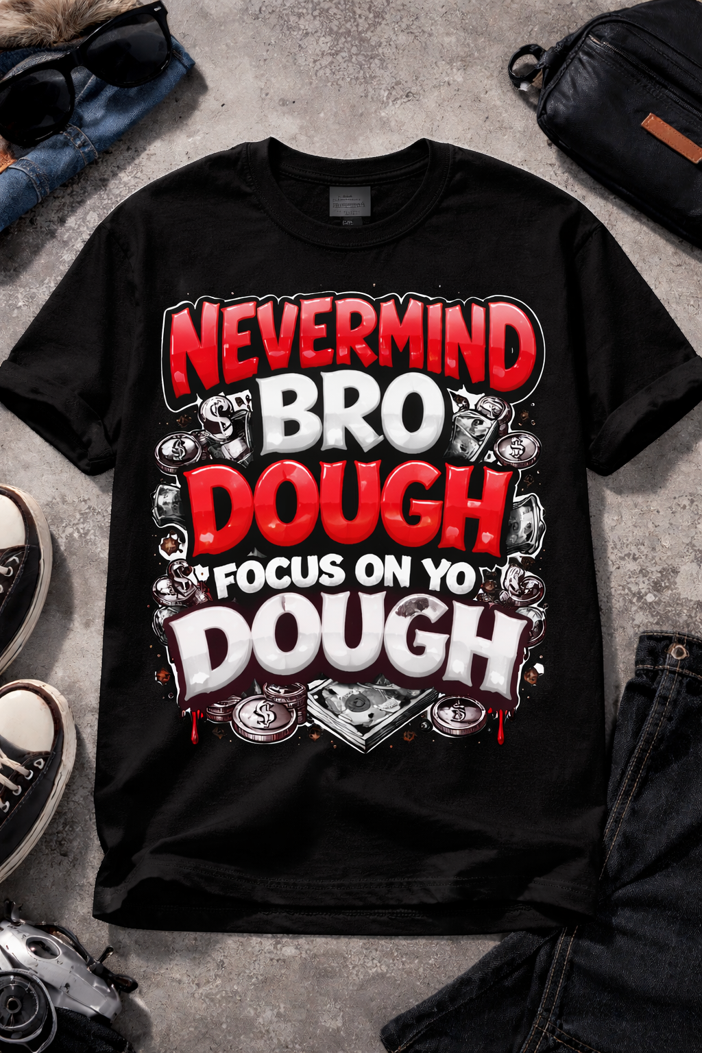 Nevermind Graphic Tee - Black & Red