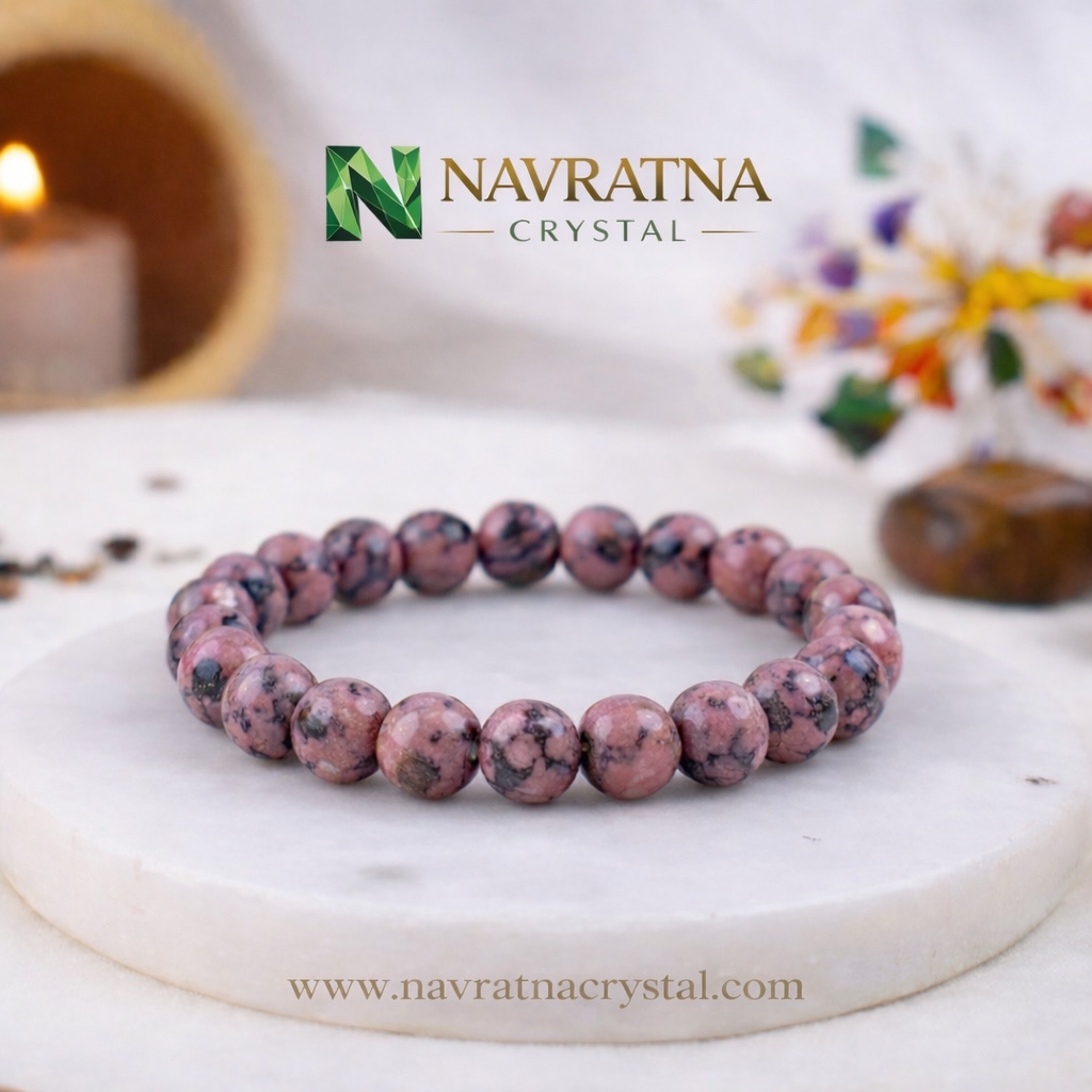 Rhodonite Bracelet | Emotional Balance & Relationship Harmony | Unisex Crystal Bracelet