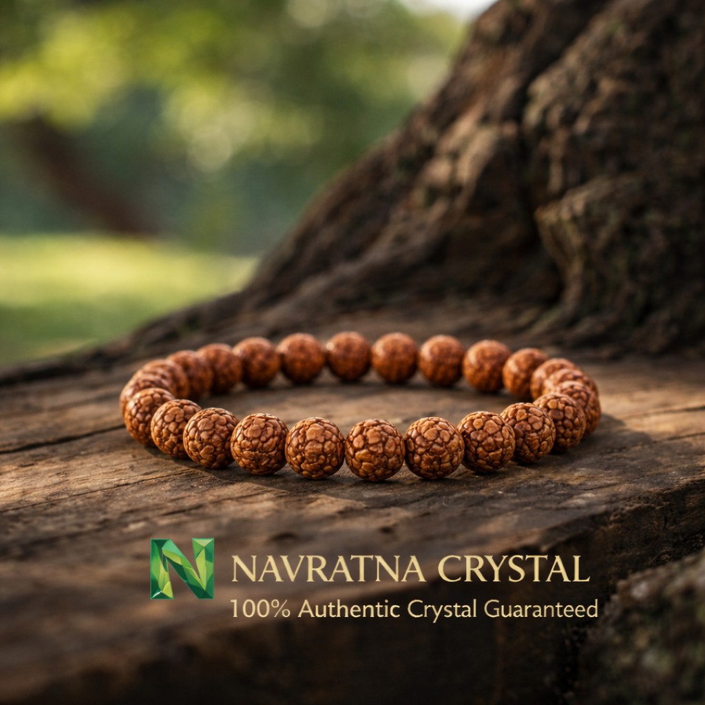 5 Mukhi Rudraksha Bracelet with Golden Buddha Charm | Spiritual Healing Bracelet