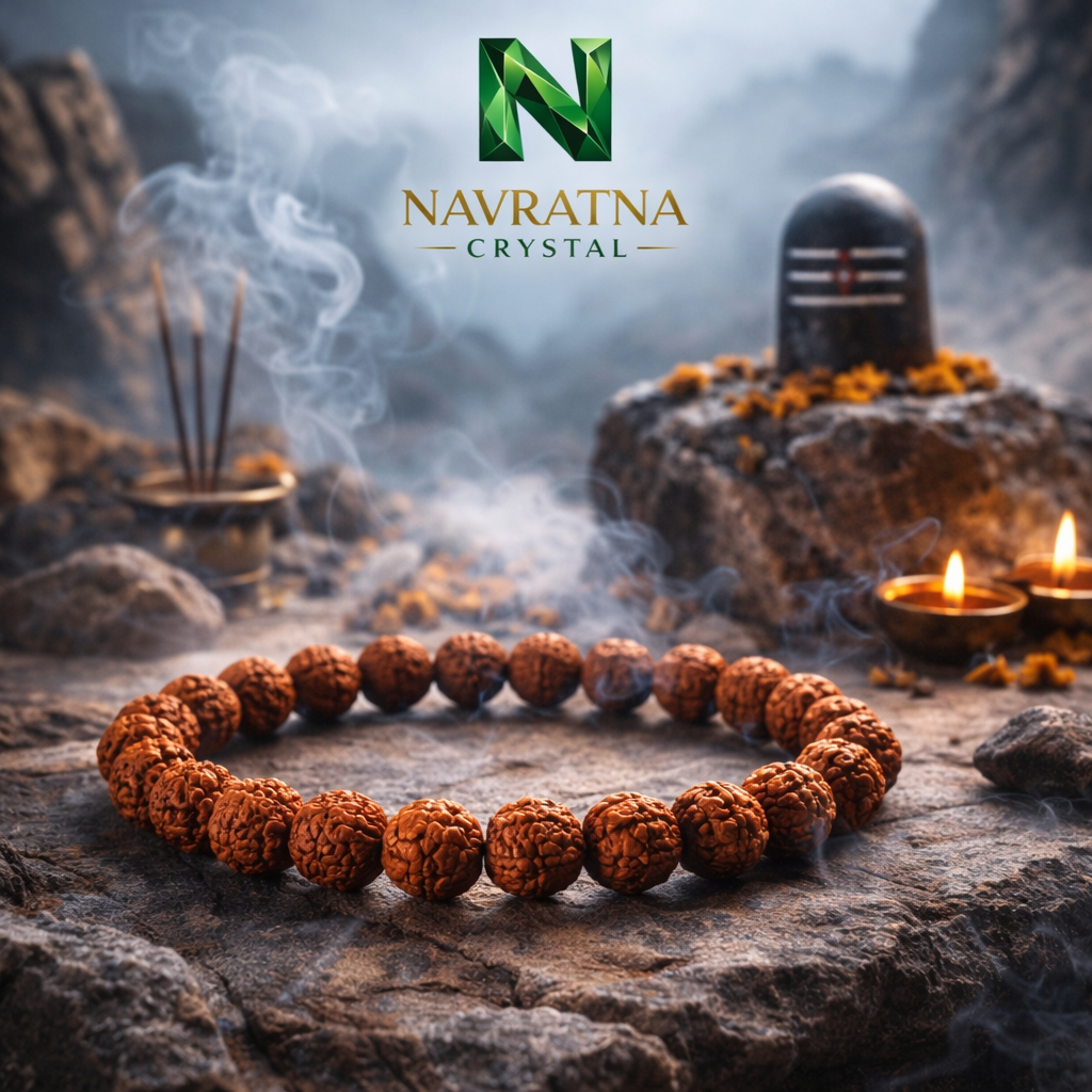 5 Mukhi Rudraksha Bracelet with Golden Buddha Charm | Spiritual Healing Bracelet