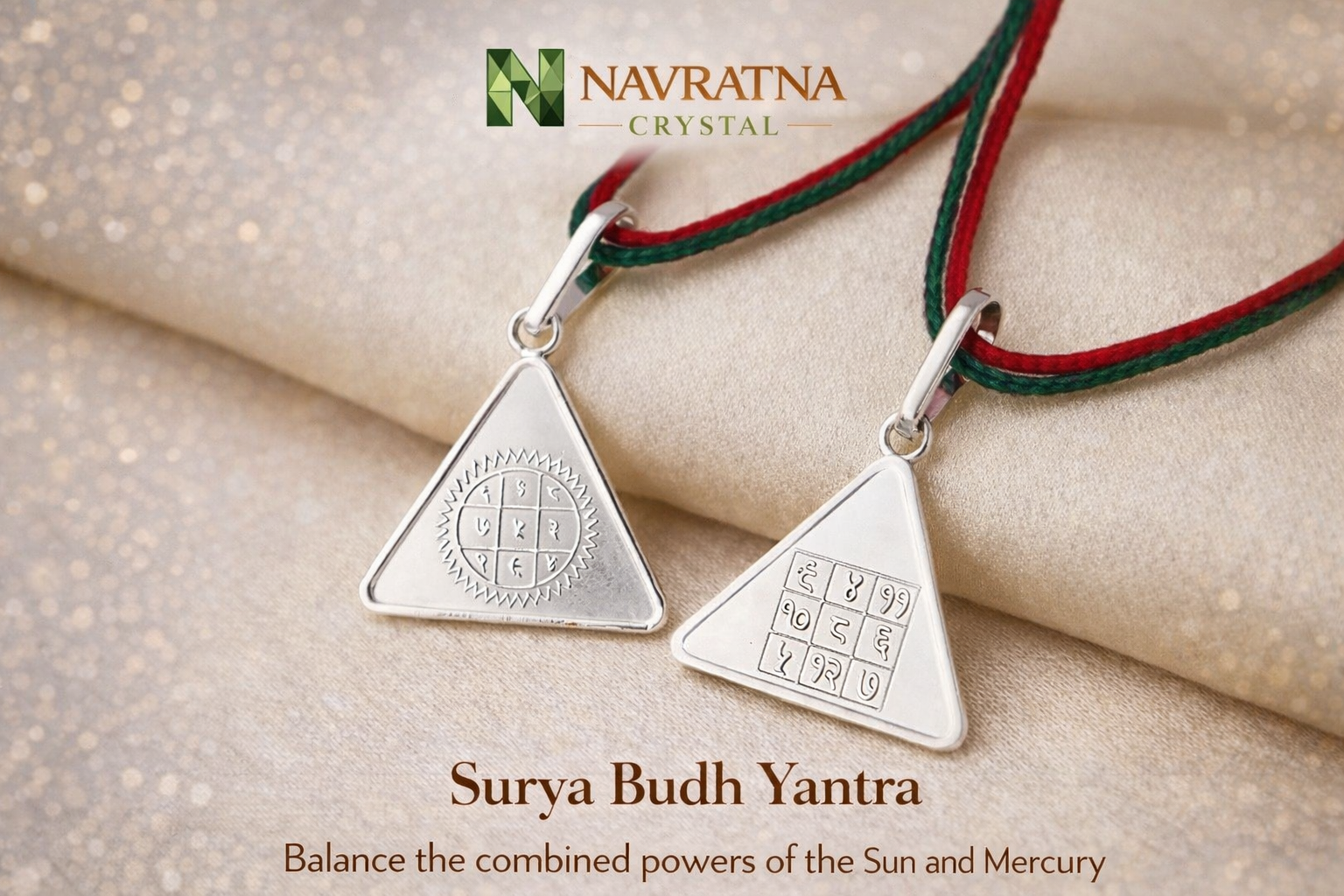 Surya Budh Yantra Pendant In Pure Silver | Energized & Activated