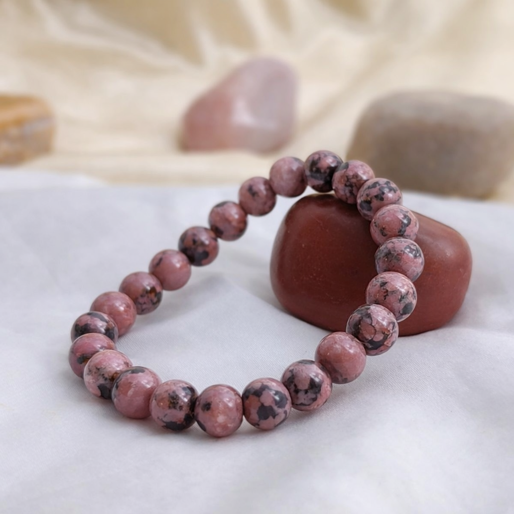 Rhodonite Bracelet | Emotional Balance & Relationship Harmony | Unisex Crystal Bracelet