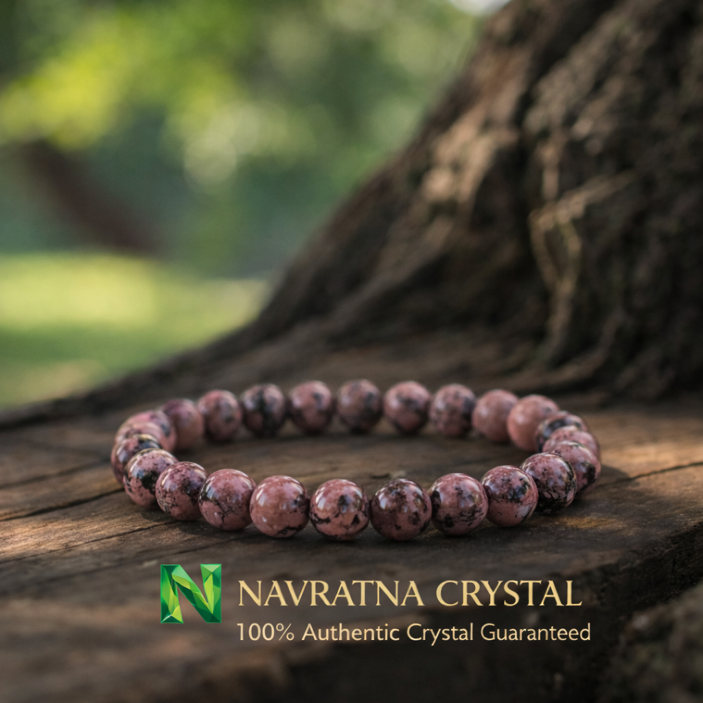 Rhodonite Bracelet | Emotional Balance & Relationship Harmony | Unisex Crystal Bracelet