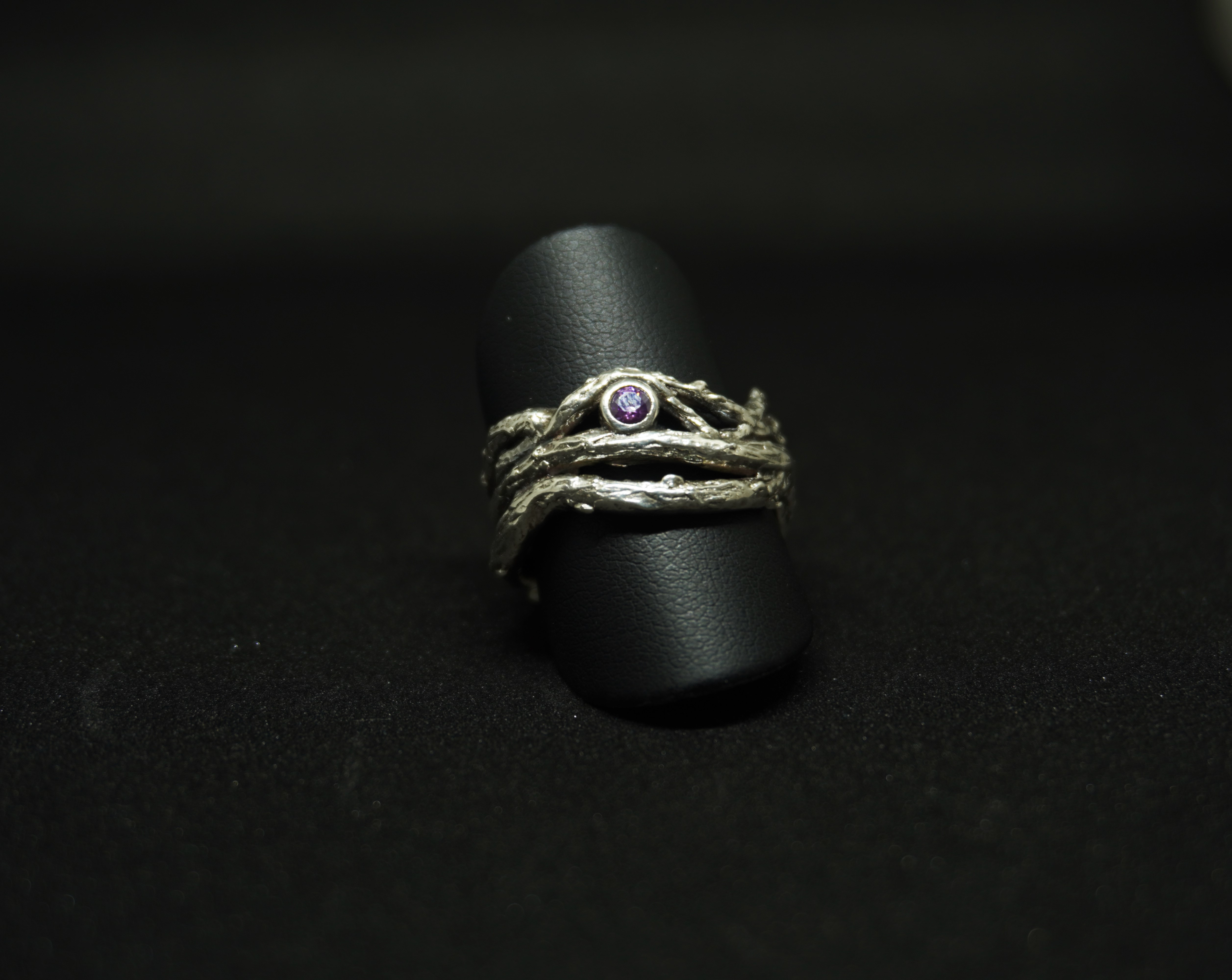 Nature-Inspired Silver Branch Ring