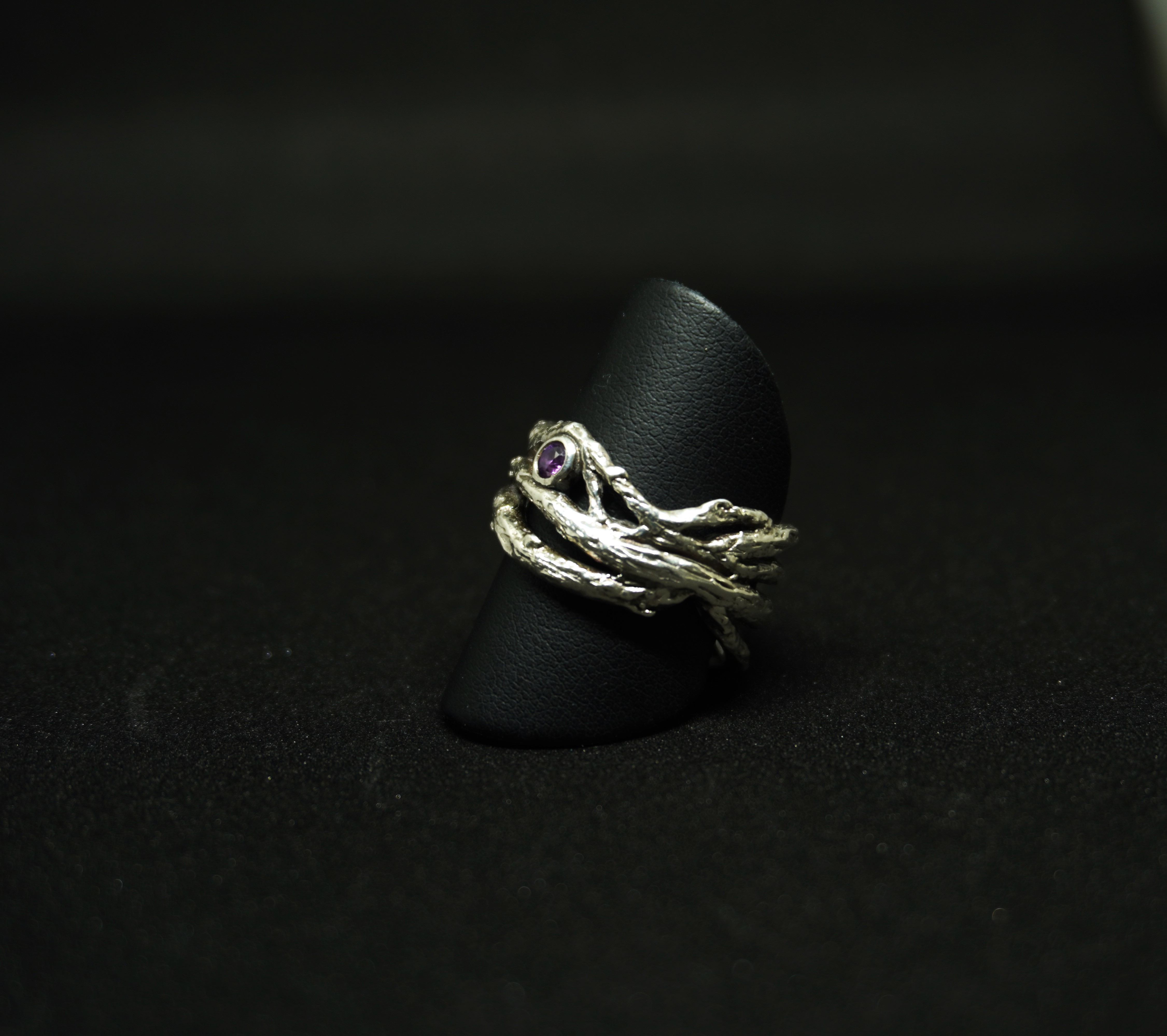 Nature-Inspired Silver Branch Ring