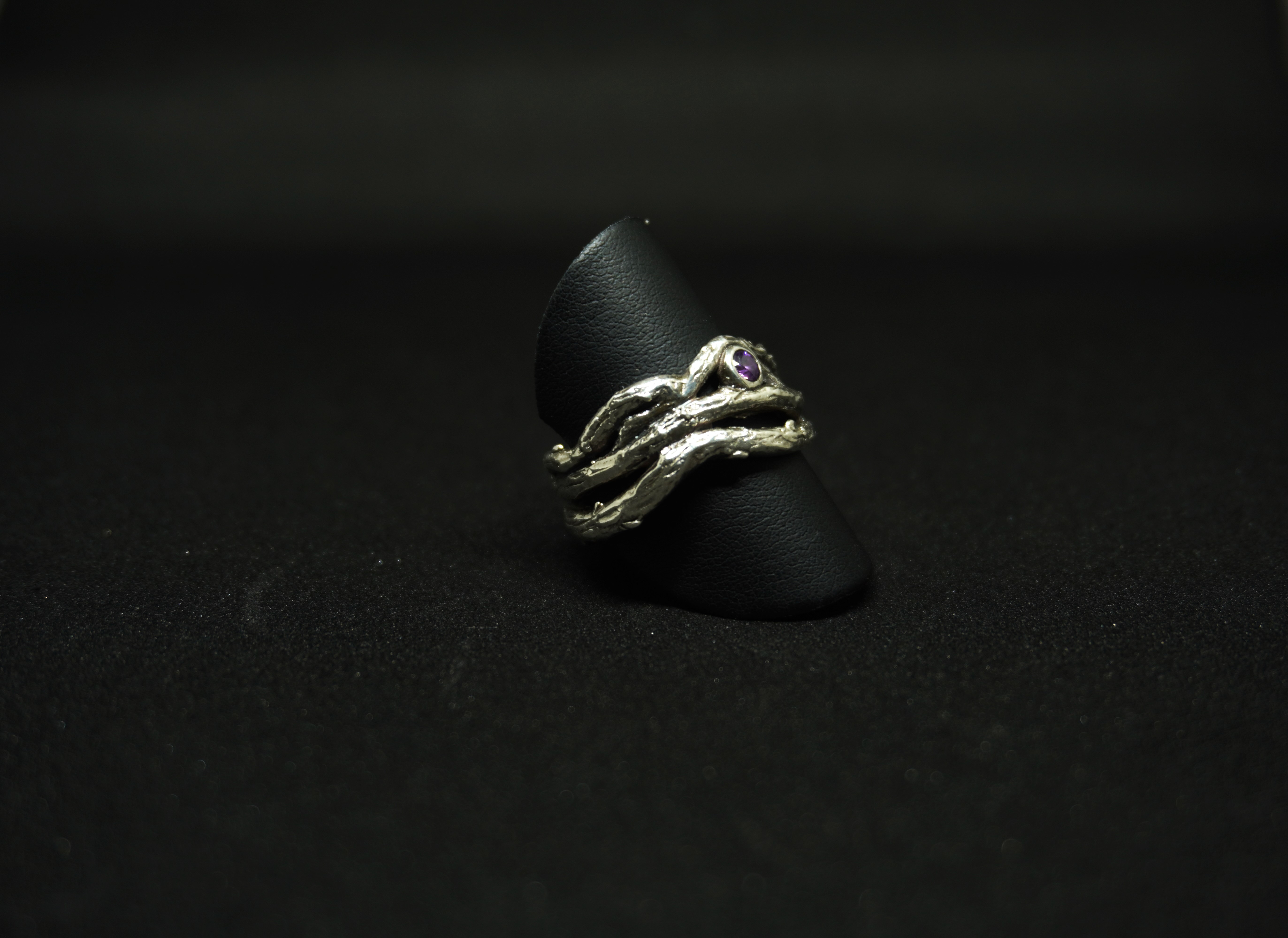 Nature-Inspired Silver Branch Ring