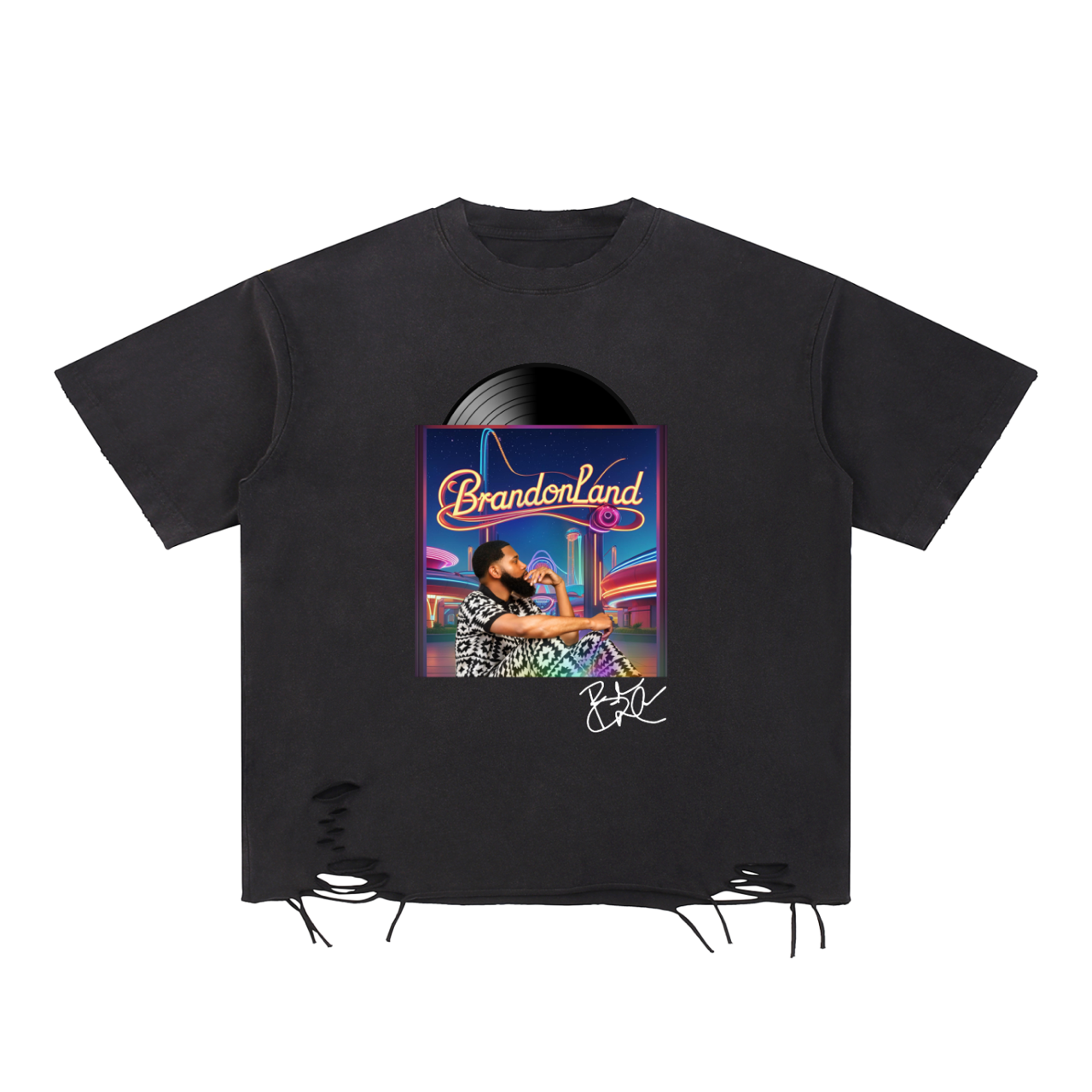 BrandonLand Graphic Distressed T-Shirt