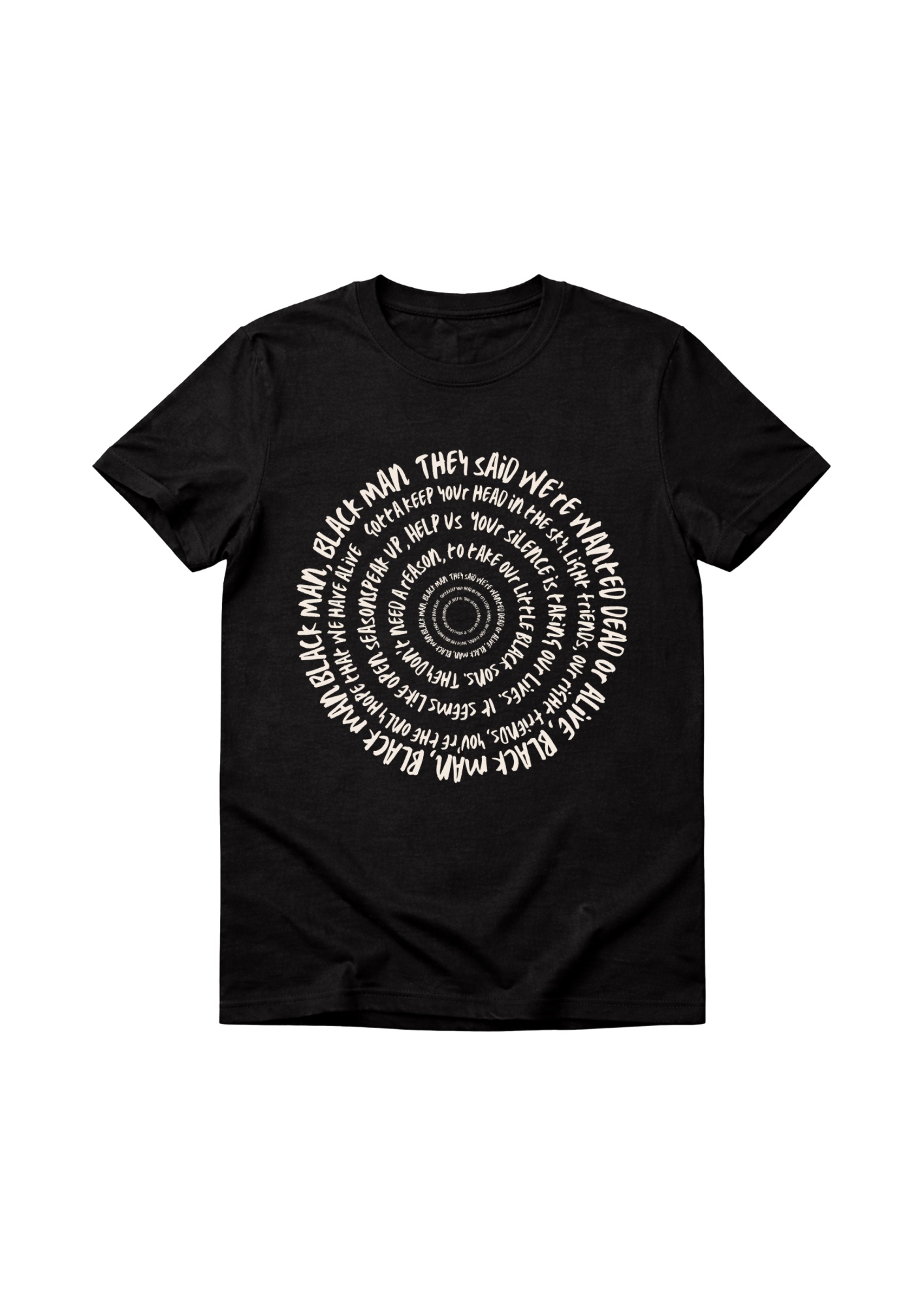 Black Man Spiral Lyric Graphic Tee