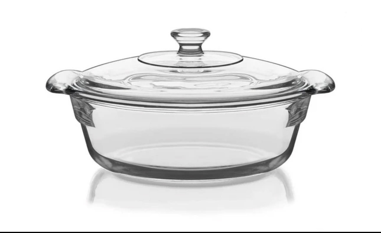 Cazuela de vidrio con tapa