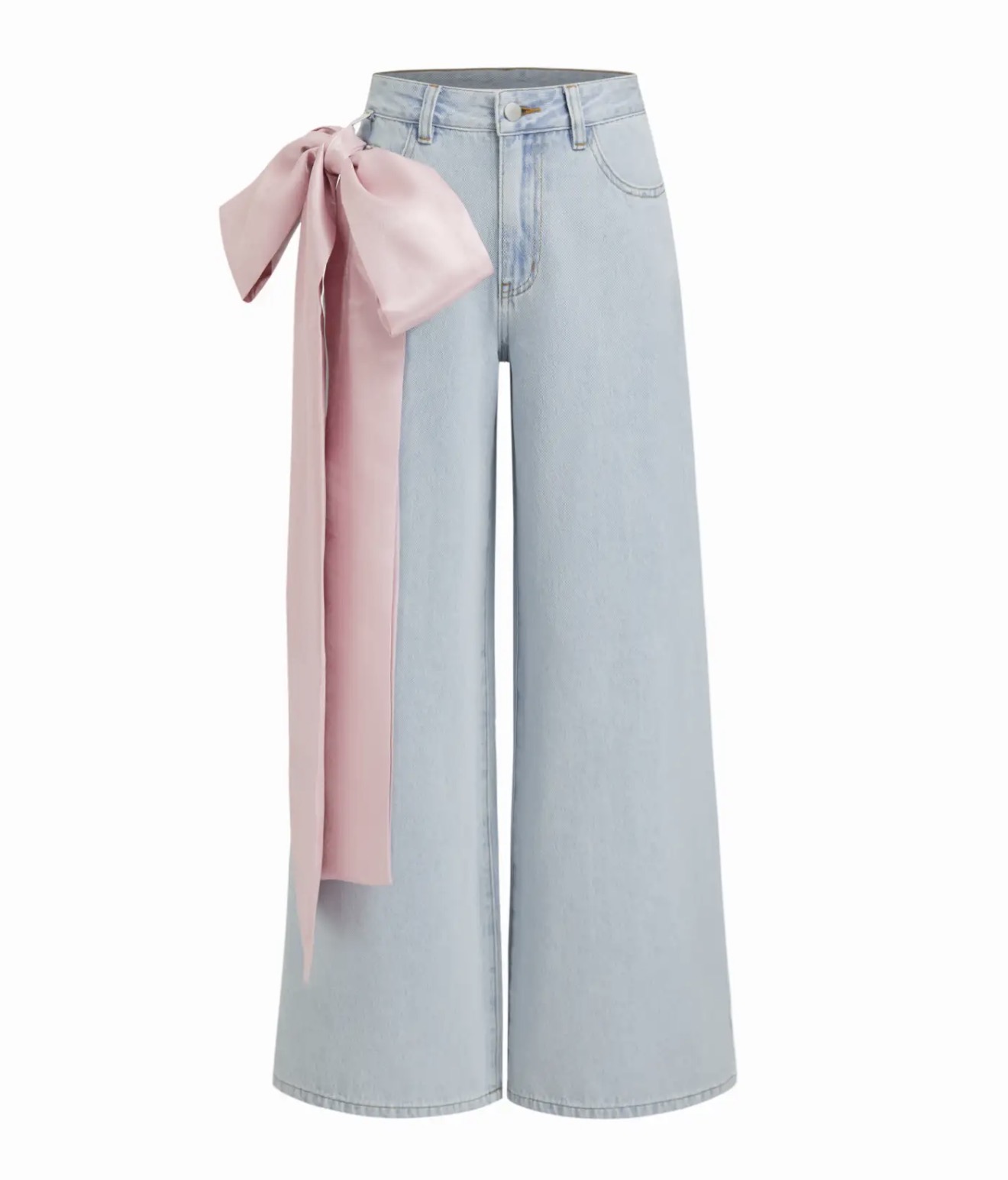 Jeans de pierna ancha con lazo