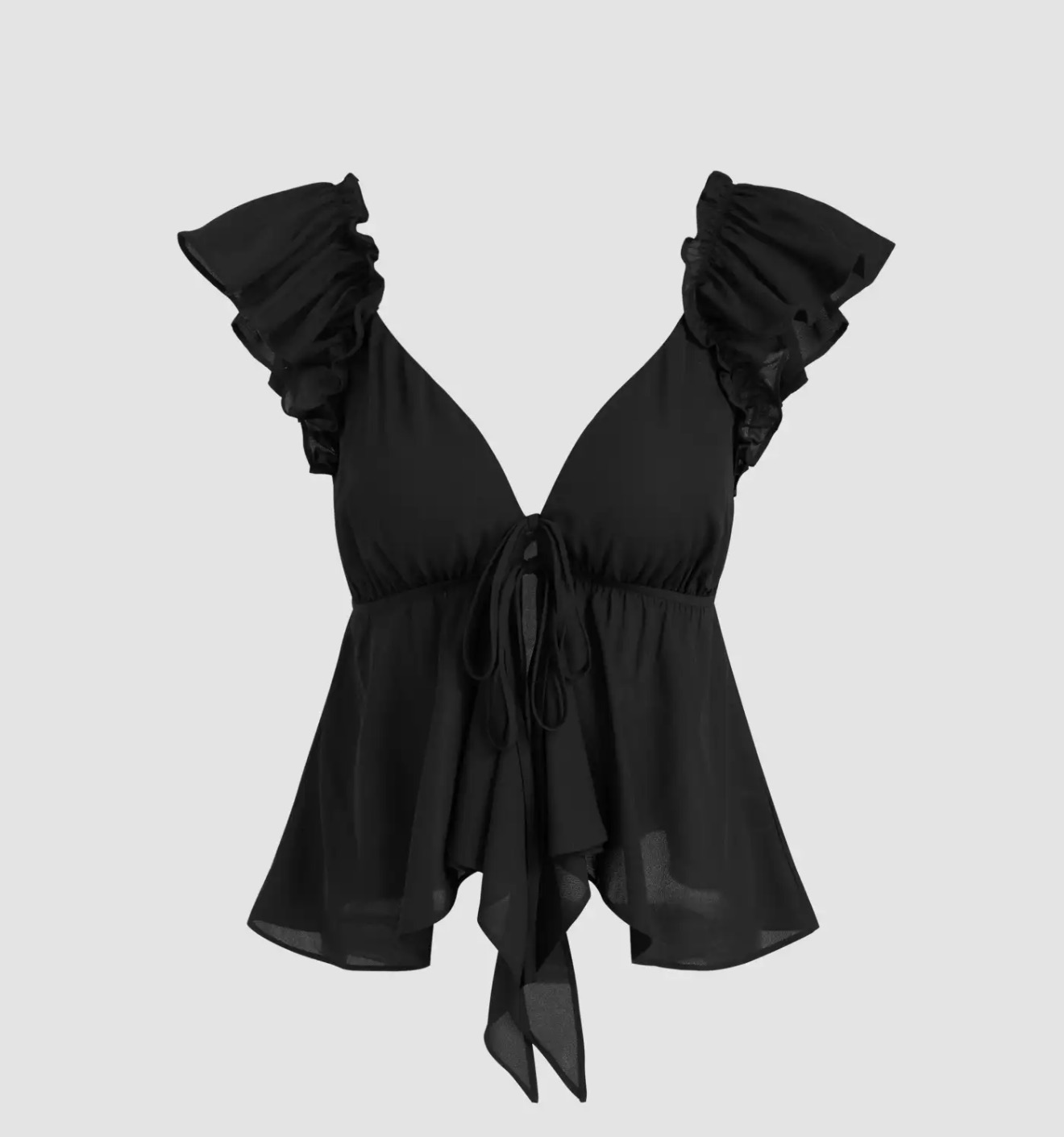 Blusa negra con volantes