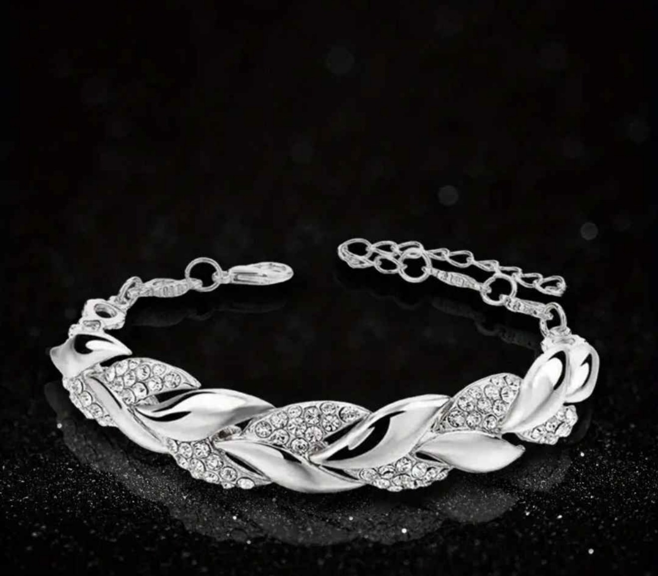 Pulsera de plata con cristales