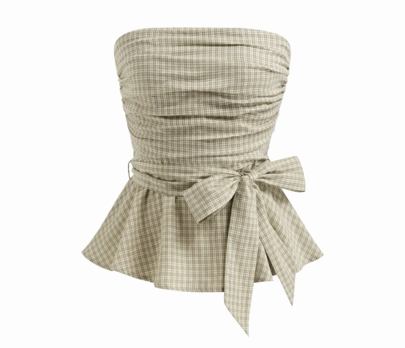 Top tipo corset a cuadros