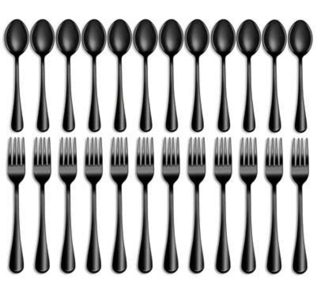 Set de Cubiertos Negros 24 piezas