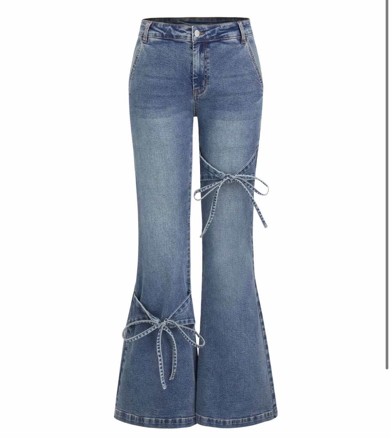 Jeans Acampanados con Lazos