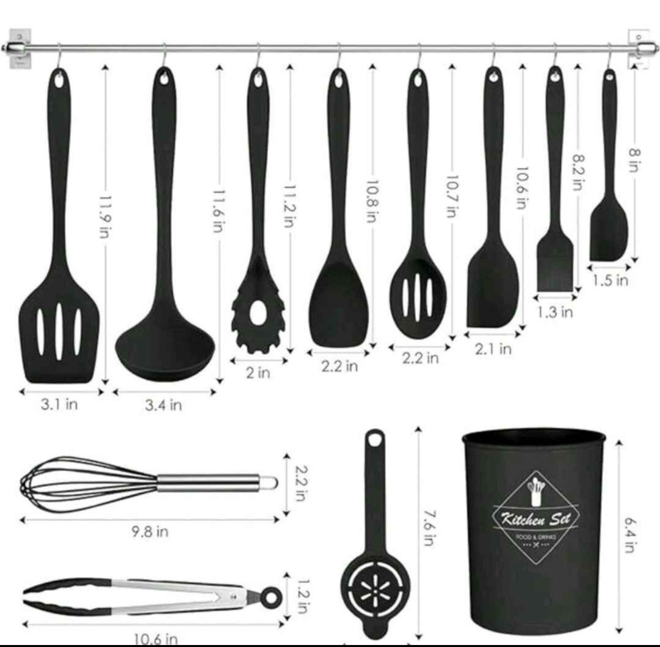 Set de Utensilios de Cocina de Silicón