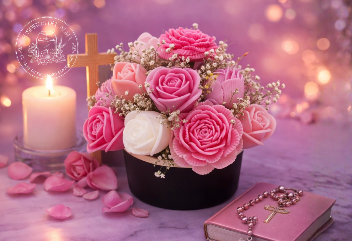 Velas, Arreglo Floral Primoroso